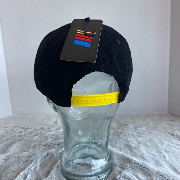 NASCAR Racing Corduroy  Cap - Black and Yellow New Hat - Picture 3 of 8
